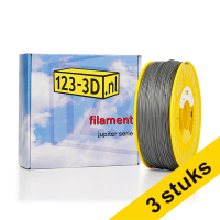 Aanbieding: 3x Filament zilver 1,75 mm ABS 1 kg Jupiter serie (123-3D huismerk)