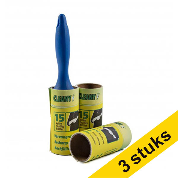 123inkt Aanbieding: 3x Kledingroller met 2 reserverollen (15 vellen per stuk)  SDR07330 - 1