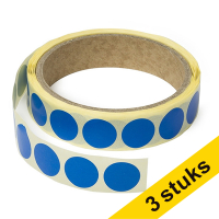 123inkt Aanbieding: 3x markeringspunten Ø 18 mm blauw (1000 etiketten op rol)  035234