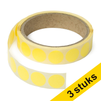 123inkt Aanbieding: 3x markeringspunten Ø 18 mm geel (1000 etiketten op rol)  035242