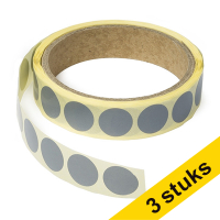 123inkt Aanbieding: 3x markeringspunten Ø 18 mm grijs (1000 etiketten op rol)  035241