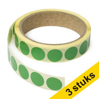 123inkt Aanbieding: 3x markeringspunten Ø 18 mm groen (1000 etiketten op rol)  035232