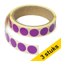 123inkt Aanbieding: 3x markeringspunten Ø 18 mm lila (1000 etiketten op rol)  035239