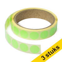 123inkt Aanbieding: 3x markeringspunten Ø 18 mm neongroen (1000 etiketten op rol)  035240