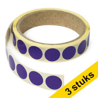 Aanbieding: 3x markeringspunten Ø 18 mm paars (1.000 etiketten op rol)