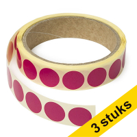 123inkt Aanbieding: 3x markeringspunten Ø 18 mm roze (1000 etiketten op rol)  035245