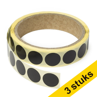 123inkt Aanbieding: 3x markeringspunten Ø 18 mm zwart (1000 etiketten op rol)  035237