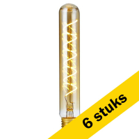 Aanbieding: 6x 123led E27 filament ledlamp buis goud dimbaar 5W (33W)
