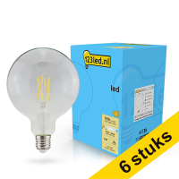 Aanbieding: 6x 123led E27 filament ledlamp globe dimbaar 7w (60w)