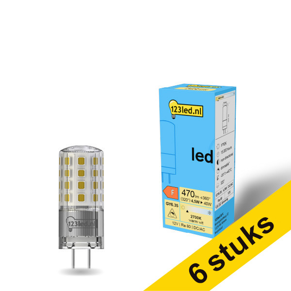 Aanbieding: 6x 123led GY6.35 ledcapsule dimbaar 4.5W (40W) LDR01947 - 1