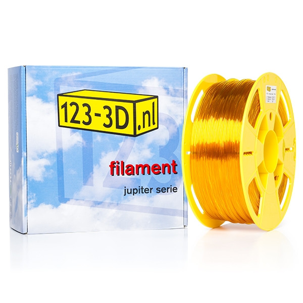 123inkt Filament transparant geel 1,75 mm PETG 1 kg Jupiter serie (123-3D huismerk)  DFP01179 - 1