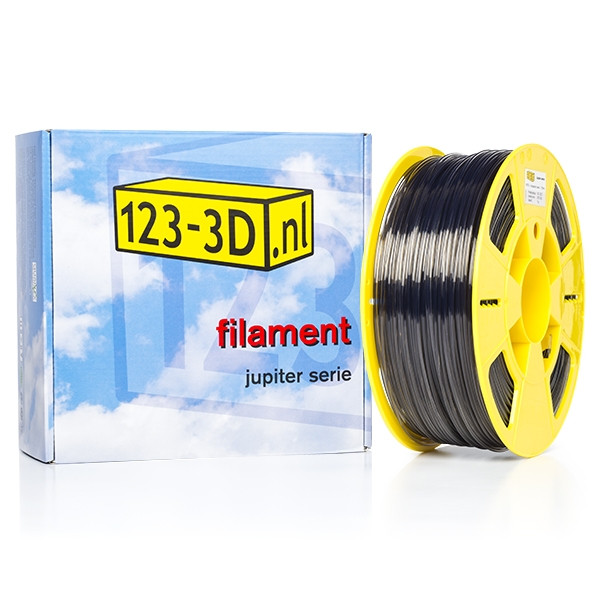 123inkt Filament transparant zwart 1,75 mm PETG 1 kg Jupiter serie (123-3D huismerk)  DFP01181 - 1