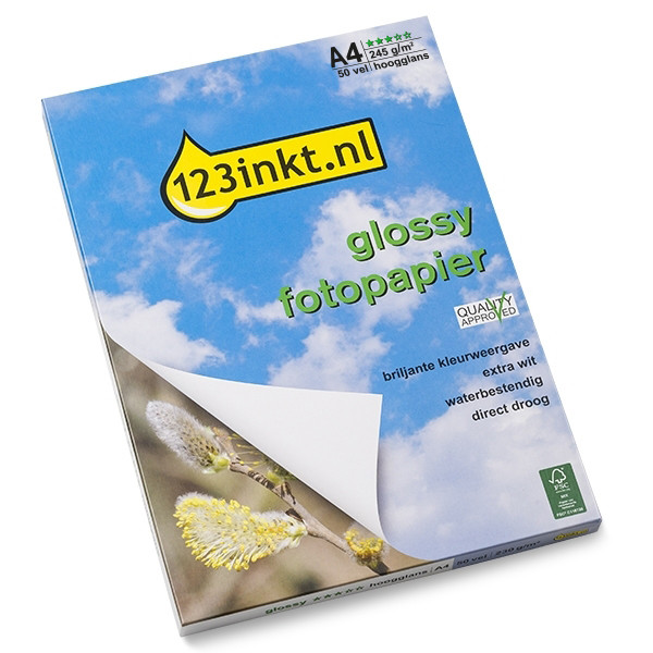 123inkt Glossy hoogglans fotopapier 245 g/m² A4 (50 vellen) FSC® Q5437AC 064070 - 1