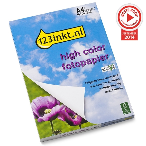 123inkt High Color mat fotopapier 95 g/m² A4 (100 vellen) FSC® Mix 70% 064000 - 1
