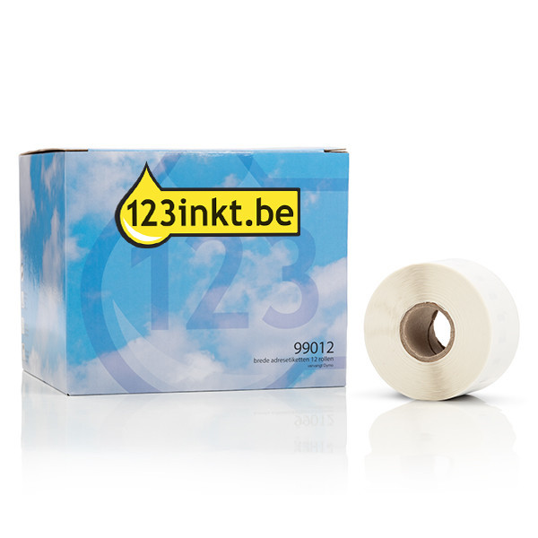 123inkt LW650XL PRO brede adresetiketten voordeelverpakking 12 stuks (89 x 36 mm) 089319 - 1