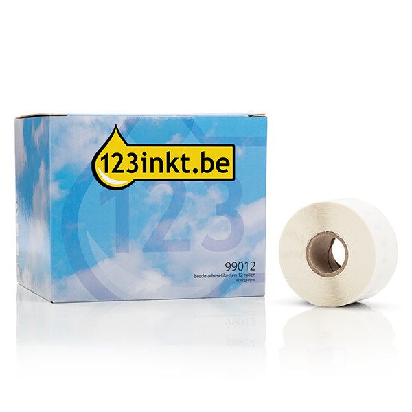 123inkt LW650 brede adresetiketten voordeelverpakking 12 stuks  (89 x 36 mm) 089214 - 1