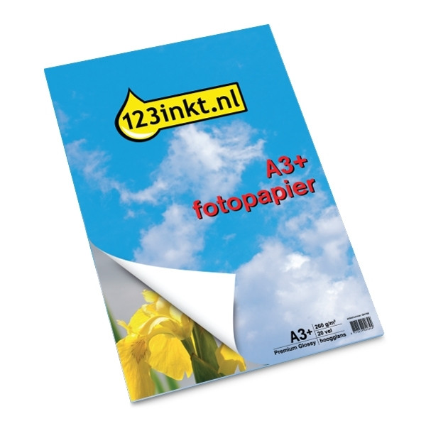 123inkt Premium Glossy hoogglans fotopapier 260 g/m² A3+ (20 vellen)  064166 - 1