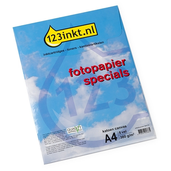 123inkt Specials canvas fotopapier katoen 380 g/m² A4 (5 vellen)  064174 - 1