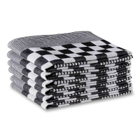 Theedoek zwarte blokken 65 x 65 (6 stuks)