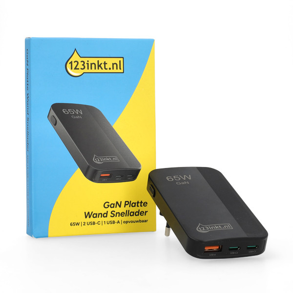 123inkt USB-C + USB-A snellader 65W zwart 302916 - 5