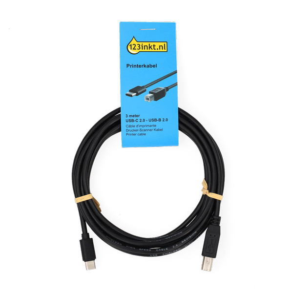 123inkt USB-C printerkabel zwart (3 meter) 303292 - 1