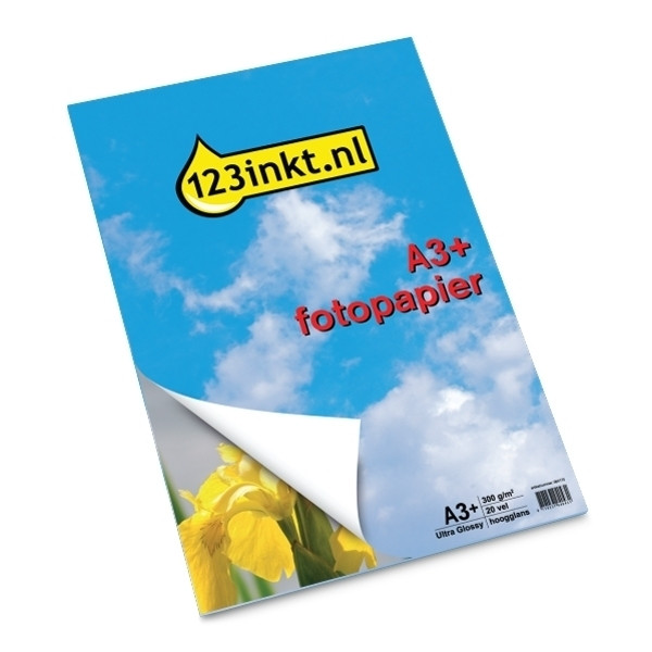 123inkt Ultra Glossy hoogglans fotopapier 300 g/m² A3+ (20 vellen) 064170 - 1