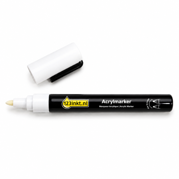 123inkt acrylmarker wit (1,8 - 2,5 mm rond/beitel) 328500 - 1