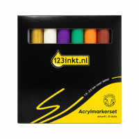 123inkt acrylmarkerset assorti (1,8 - 2,5 mm rond/beitel) 8 stuks