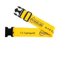 123inkt bagageriem geel met sluiting (175 x 5 cm) 302259