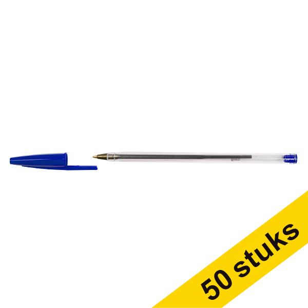 123inkt balpen met dop helder blauw (50 stuks) 8373609C 302081 - 1
