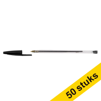 123inkt balpen met dop helder zwart (50 stuks) 8373639C 302084