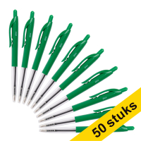 123inkt balpen met drukknop groen (50 stuks)