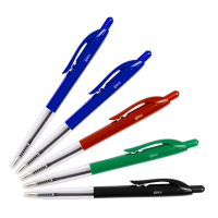 123inkt balpen met drukknop medium assortiment (5 stuks) 876753C 302071