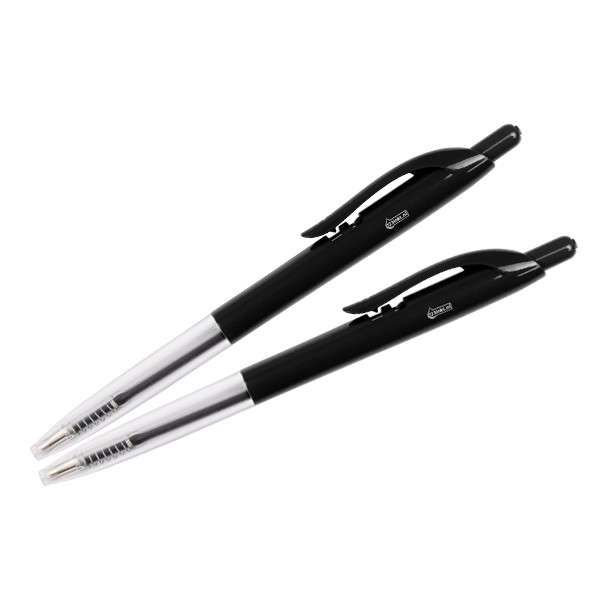 123inkt balpen met drukknop zwart (2 stuks) 12805ZC 302077 - 1