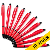 123inkt balpen rood zonder bedrukking (10 stuks) 8362342C 400097