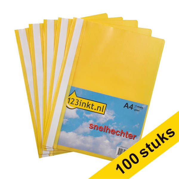 123inkt bestekmap geel A4 (100 stuks) 302856 - 1