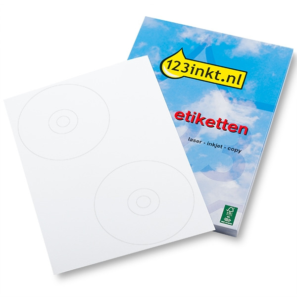 123inkt cd-/dvd-etiketten 2 per vel diagonaal (2000 etiketten) FSC® Mix Credit 060355 - 1