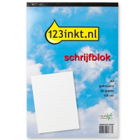 123inkt cursusblok A4 gelijnd 70 g/m² 100 vellen K-5504C 300287