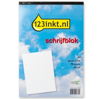 123inkt cursusblok A4 geruit 5 mm 70 g/m² 100 vellen K-5514C 300288