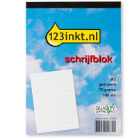 123inkt cursusblok A5 gelijnd 70 g/m² 100 vellen K-5505C 300290