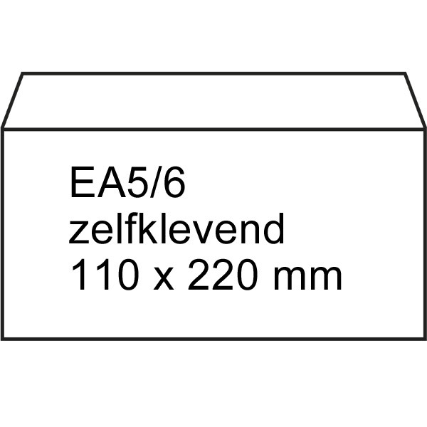 123inkt dienst envelop wit 110 x 220 mm - EA5/6 zelfklevend (25 stuks) 123-201520-25 201520-25C 209004 300907 - 1