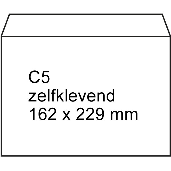 123inkt dienst envelop wit 162 x mm - C5 zelfklevend (500 stuks) 123inkt 123inkt.be