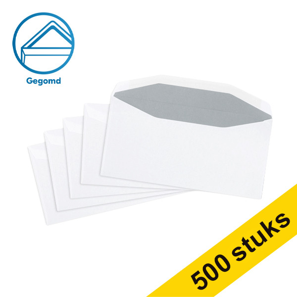 123inkt dienstenvelop wit 110 x 220 mm - EA5/6 gegomd (500 stuks) 123-201020 201020C 209002 88099423C 300906 - 1