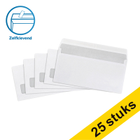 123inkt dienstenvelop wit 110 x 220 mm - EA5/6 venster links zelfklevend (25 stuks)