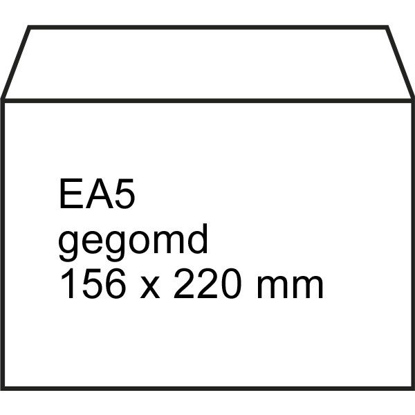 123inkt dienstenvelop wit 156 x 220 mm - EA5 gegomd (500 stuks) 123-201040 201040C 209032 88098962C 300919 - 1