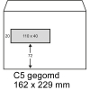 123inkt dienstenvelop wit 162 x 229 mm - C5 venster links gegomd (500 stuks)