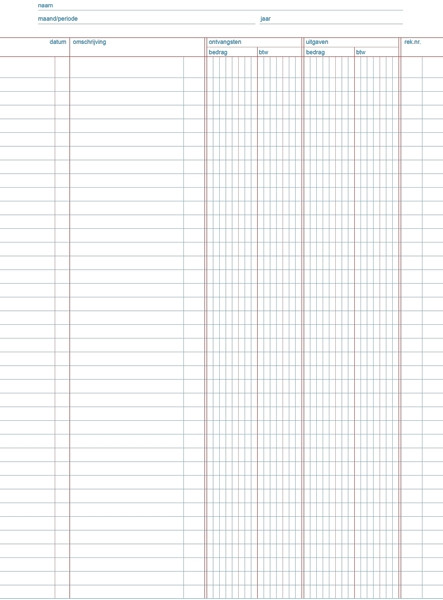 123inkt doorschrijfkasboek met btw zelfkopiërend met copystop (50 vellen) 30225C 300095 - 1