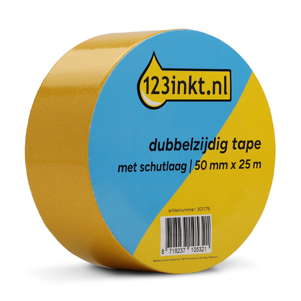 123inkt dubbelzijdig tape met schutlaag 50 mm x 25 m 301779 - 1
