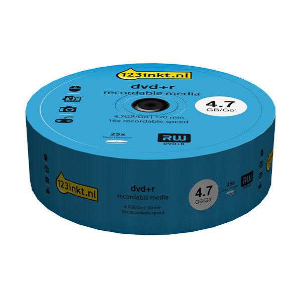 123inkt dvd+r 25 stuks op spindel DR4S6B25F/00C 301228 - 1