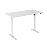 123inkt eElektrische zit-sta bureau wit onderstel wit blad 160 x 80 cm (1 motor)  302656